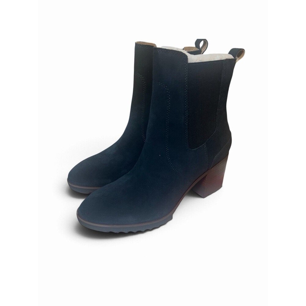 Blondo Waterproof Women’s 8.5 Navy Blue Suede Ankle Boots Booties NIB